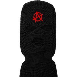 Anarchy Ski Mask Embroidered Balaclava Beanie - Embroidered